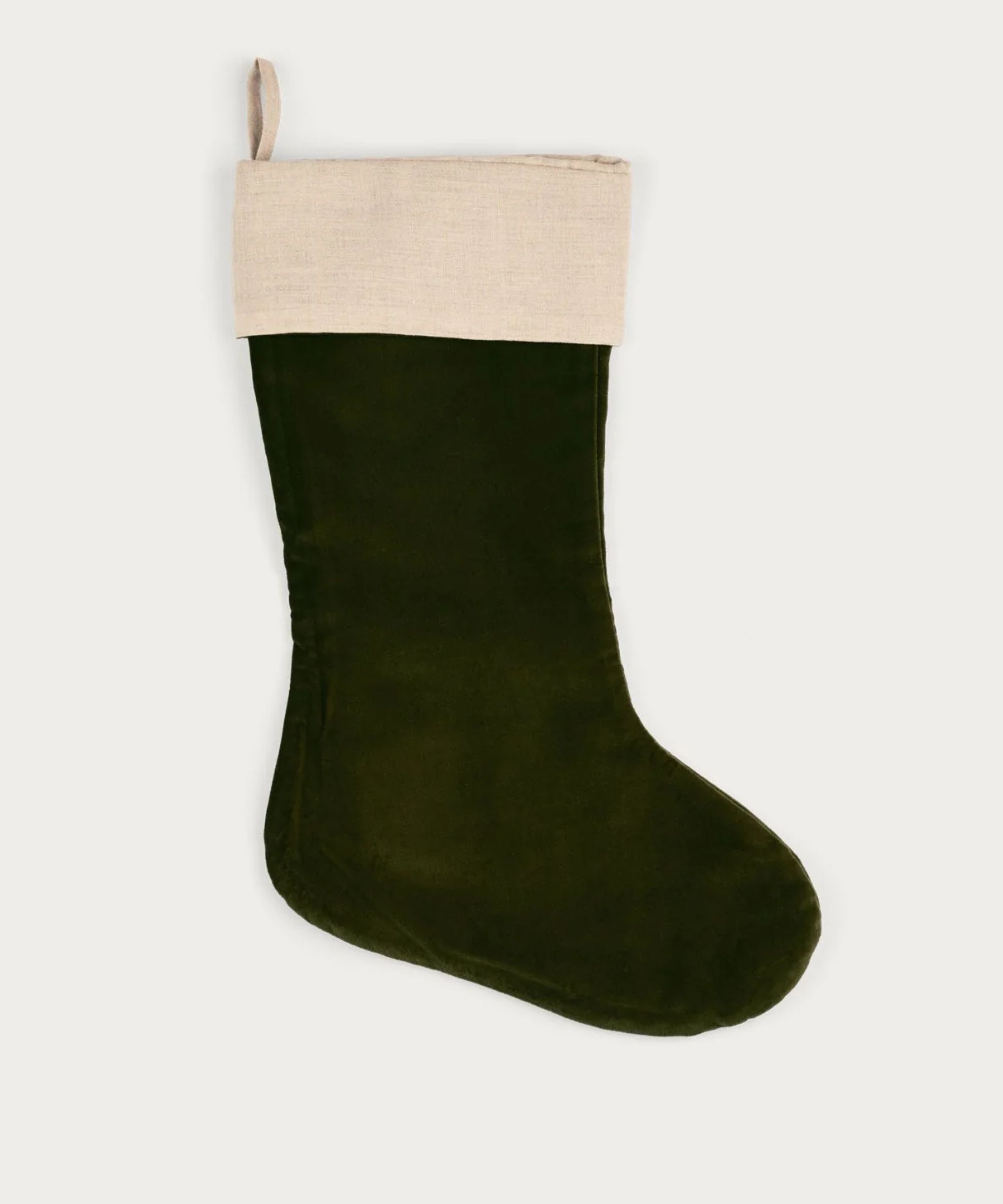 Green velvet Christmas stocking