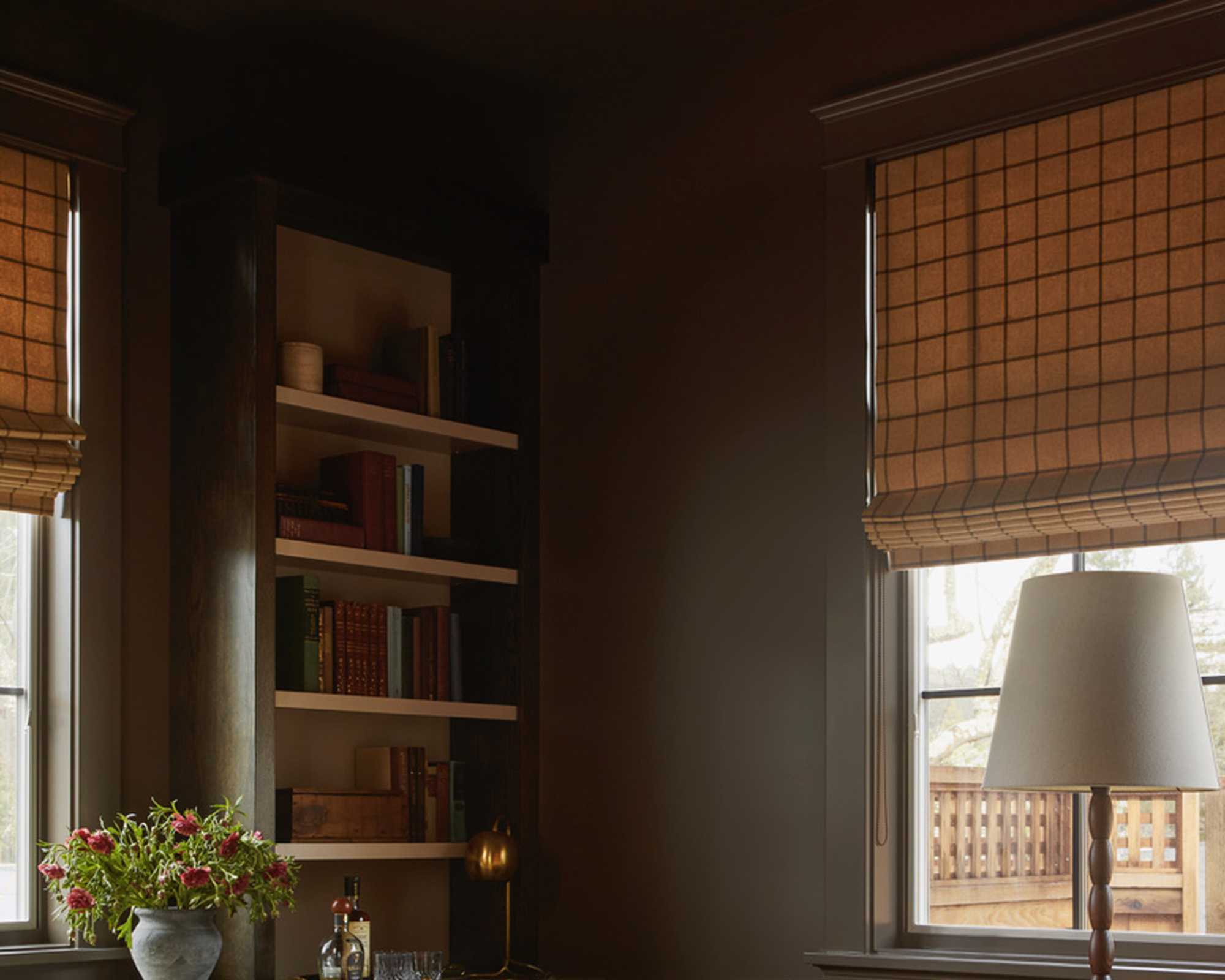 brown living room with brown ceiling