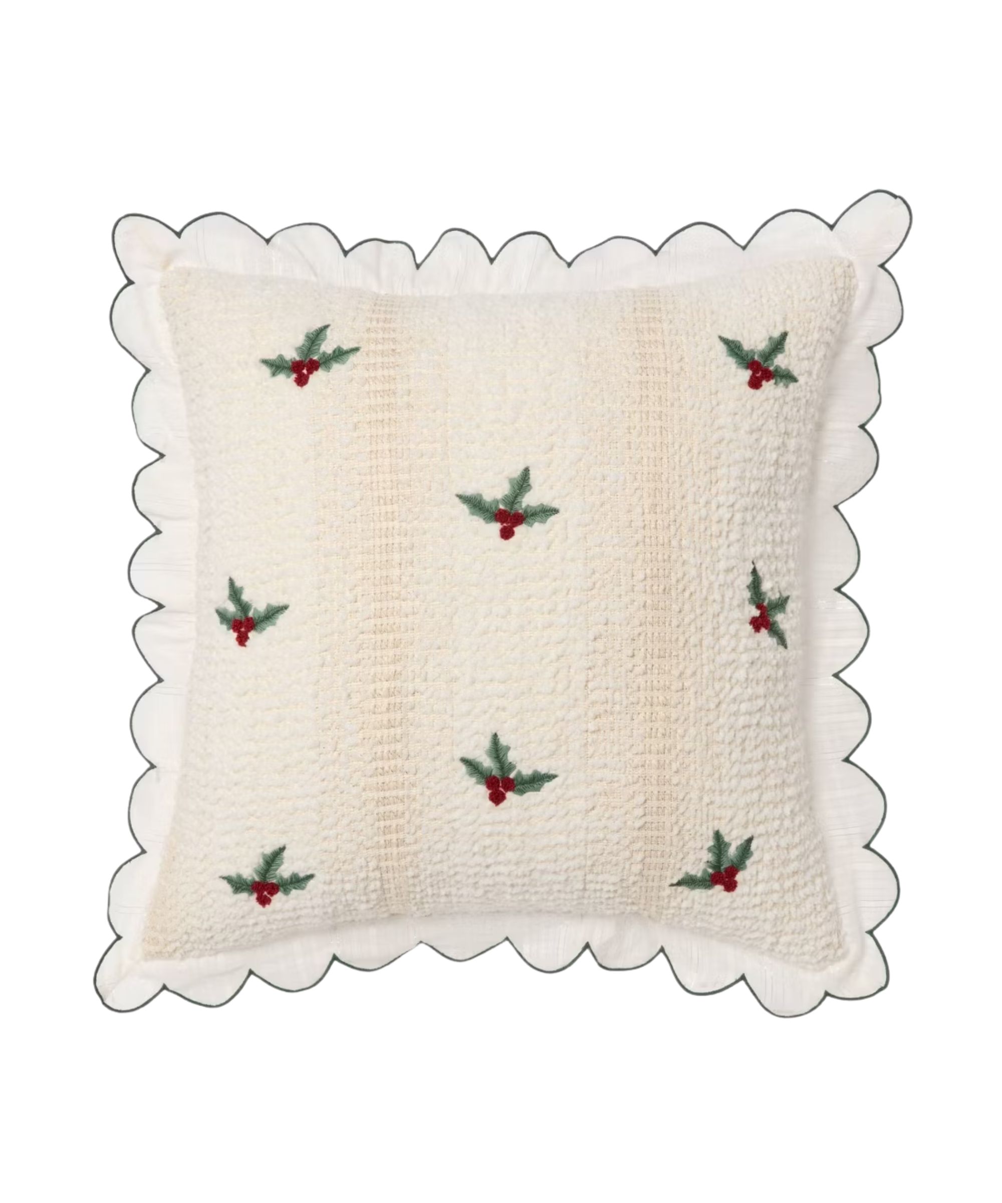 Holiday Embroidered Throw Pillow
